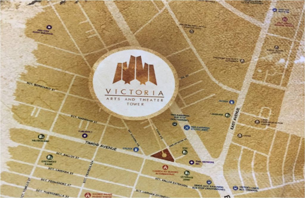 victoria arts and theater towers location map pre selling condo for sale near gma kamuning south triangle quezon city